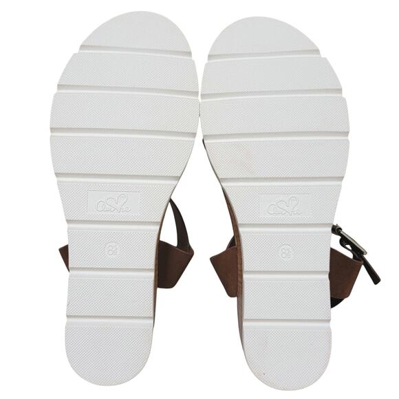 MIA Amore Women Bianqa Wedge Heel Ankle Strap Sandals Size US 8.5M Cognac Brown - Picture 4 of 5